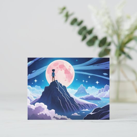 Mond, Sterne und Galaxie - Das Leben ist nur ein T Postkarte (Stehend Vorderseite)