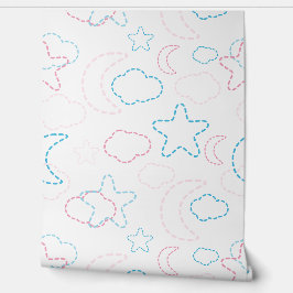 Mond, Sterne und Wolken Tapete