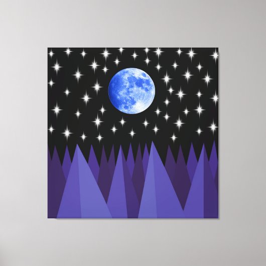 Mond Sternenlicht Gestreckter Leinwanddruck (Vorderseite)