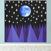 Mond Sternenlicht Gestreckter Leinwanddruck (Insitu (Holzboden))