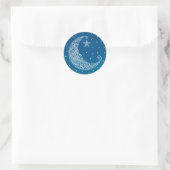 Mond-Sticker - Blau Runder Aufkleber (Tasche)