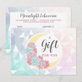 Mond & Succules Mystic Geschenkgutschein-Karte Einladung