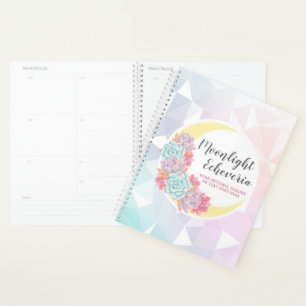Mond & Sukkulenten Pastell Mystisch Boho Floral Ka Planer