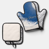 Mond-Tagebuch Ofenhandschuh & Topflappen-Set (Vorderseite/Rückseite)