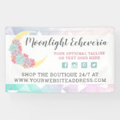 Mond u. Succulents mystischer Boho Banner (Horizontal)
