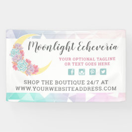 Mond u. Succulents mystischer Boho Banner