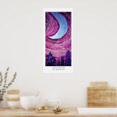 Mond über Bäumen Poster (Küche)