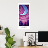 Mond über Bäumen Poster (Heimbüro)