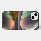 Mond über Berglandschaft iPhone Hülle (Rückseite (Horizontal))