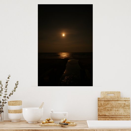 Mond über dem Atlantik Poster (Küche)