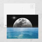 Mond über dem Ozean Postkarte (Vorne/Hinten)