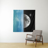 Mond über dem Ozean Wandteppich (Beispiel (Horizontal))