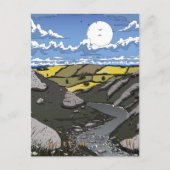 Mond über dem Tal Postkarte (Vorderseite)