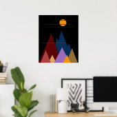 Mond über den Bergen #2 Poster (Heimbüro)