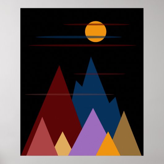 Mond über den Bergen #2 Poster (Vorne)