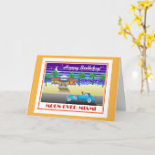 Mond über Miami-Geburtstag Karte (Gelbe Blume)