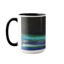 Mond über Wasser - Grafik - Schwarzes