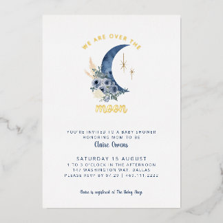Mond-Überglücklich Baby Shower Einladung