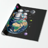Mond und Astronaut Geschenkpapier (Ungerollt)
