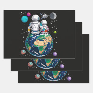 Mond und Astronaut Geschenkpapier Set