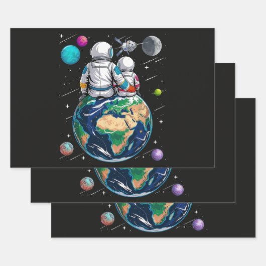 Mond und Astronaut Geschenkpapier Set (Set)