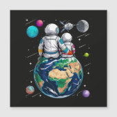 Mond und Astronaut Magnetkarte (Vorderseite)