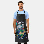 Mond und Astronaut Schürze (Getragen)