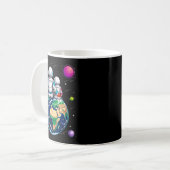 Mond und Astronaut Vater Ba Kaffeetasse (Vorderseite Links)