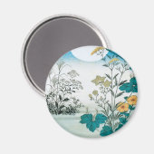 Mond und Blume Magnet (Vorderseite/Rückseite)