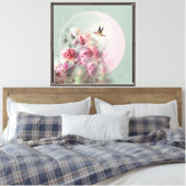 Mond und Blume - überzogene Leinwand (Insitu (Schlafzimmer))