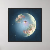 Mond und Blume - überzogene Leinwand (Vorderseite)
