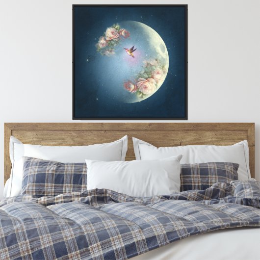 Mond und Blume - überzogene Leinwand (Insitu (Schlafzimmer))