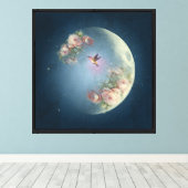 Mond und Blume - überzogene Leinwand (Insitu (Holzboden))