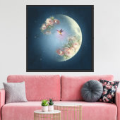 Mond und Blume - überzogene Leinwand (Insitu (Wohnzimmer))