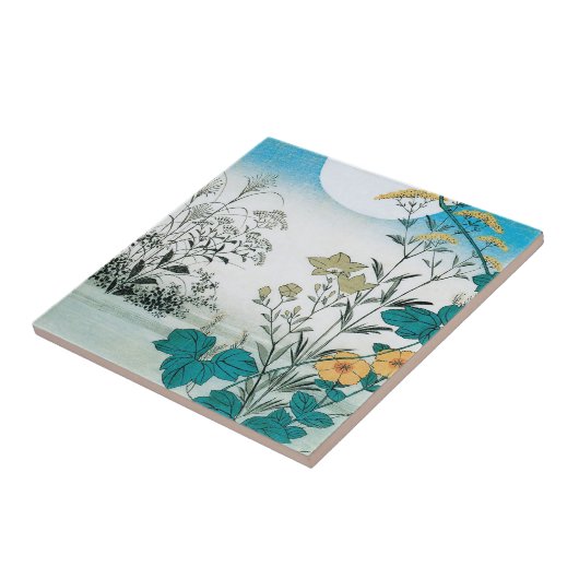 Mond und Blumen Fliese (Seite)