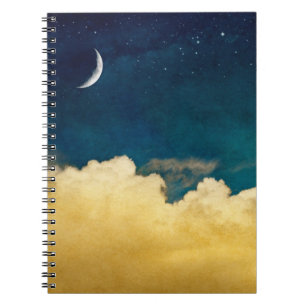 Mond und Cloudscape Notizblock