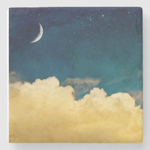 Mond und Cloudscape Steinuntersetzer