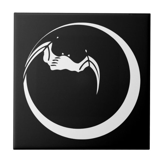 Mond und Fledermaus Fliese (Vorderseite)