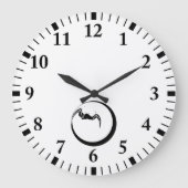 Mond und Fledermaus Große Wanduhr (Vorderseite)