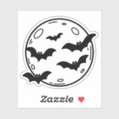 Mond- und Fledermausdoodle Aufkleber (Blatt)