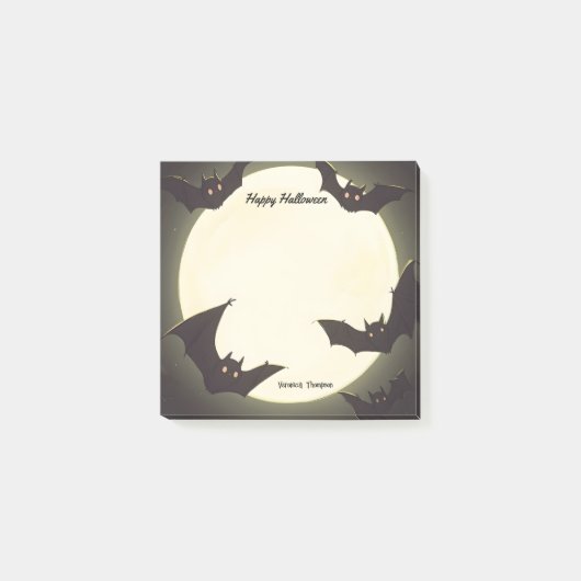 Mond und Fleet Happy Halloween Post-it Klebezettel (Vorderseite)