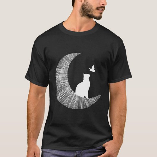 Mond und Katze T-Shirt (Vorderseite)