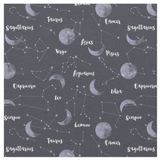 Mond und Konstellationen Stoff (Nahaufnahme)