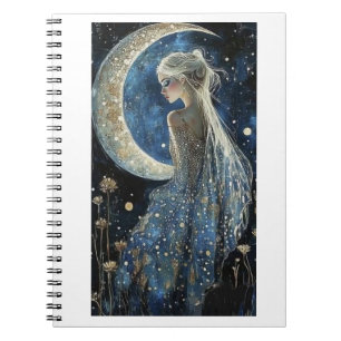 Mond und Lady-Notizbuch Notizblock