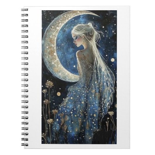 Mond und Lady-Notizbuch Notizblock (Vorderseite)