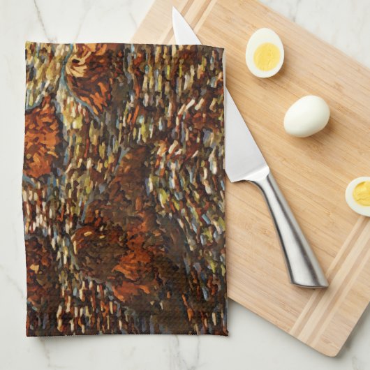 Mond und Landschaft Küchentuch (Viertel Falte)