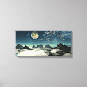Mond und Landschaft Leinwanddruck