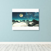 Mond und Landschaft Leinwanddruck (Insitu (Holzboden))