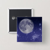 Mond und leuchtende Sterne Button (Vorne & Hinten)