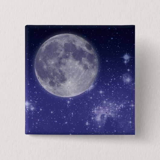 Mond und leuchtende Sterne Button (Vorderseite)